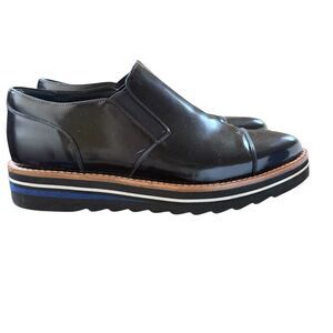 Vince Black Leather Slip-On Shoes